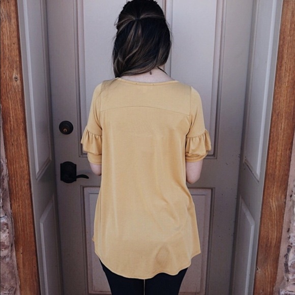 Mustard Ruffle Top - Picture 2 of 2